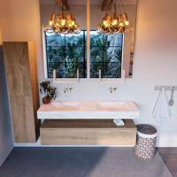 MONDIAZ ALAN - DLUX Badkamermeubelset - 150cm - onderkast - Washed Oak - 1 lade - vrijhangende wastafel - 2 wasbakken - 0 kraangaten - Ostra ADX150Was1LD0Ost - thumbnail