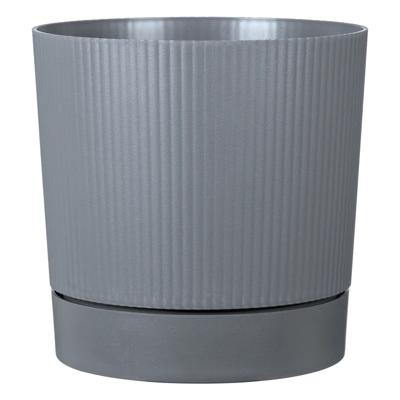 Ronde bloempot met reservoir - GARDEN ID - Lino - Ø 29 - 14 L - H 29 cm - Zuiver grijs