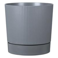 Ronde bloempot met reservoir - GARDEN ID - Lino - Ø 29 - 14 L - H 29 cm - Zuiver grijs - thumbnail