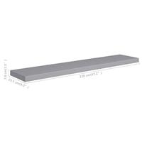 VidaXL Wandschap zwevend 120x23,5x3,8 cm mdf grijs - thumbnail