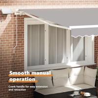 VidaXL Inklapbaar zonnescherm lichtgrijs 300 x 250 cm stof en staal - thumbnail