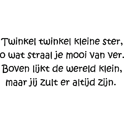 Twinkel kleine ster - Muursticker Twinkel kleine ster - Muursticker