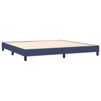 Boxspring met matras stof blauw 200x200 cm - thumbnail