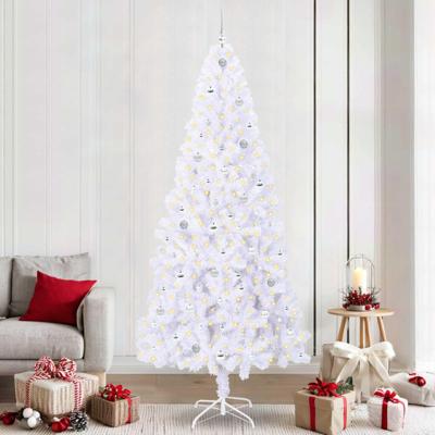 Kunstkerstboom met 300 LED Wit 240 cm PVC en staal