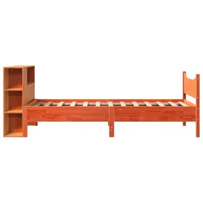Bedframe zonder matras massief grenenhout wasbruin 75x190 cm