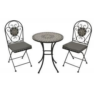 Granada bistroset - Gepoedercoat ijzer steen - Zwart Granada bistroset - Gepoedercoat ijzer steen - Zwart