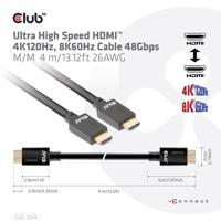 club3D CAC-1374 HDMI-kabel HDMI Aansluitkabel HDMI-A-stekker 4.00 m Zwart - thumbnail