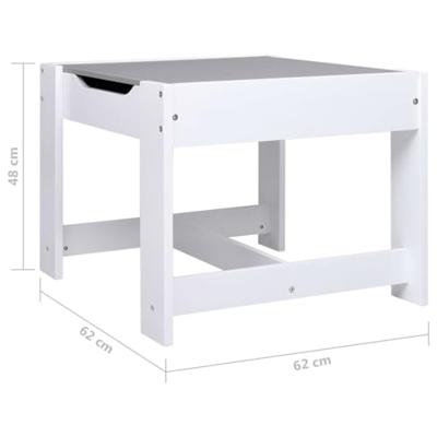 Kindertafel met 2 stoelen MDF wit