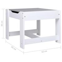 Kindertafel met 2 stoelen MDF wit - thumbnail