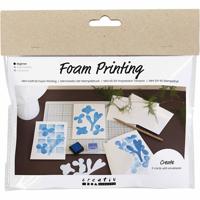 Creativ Company Mini hobbyset foam druk, kaart met dessin, wit, off white, 1 doos - thumbnail