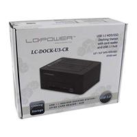 LC-Power LC-DOCK-U3-CR basisstation voor opslagstations USB 3.0 Type-A Zwart - thumbnail