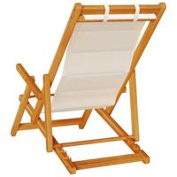 Strandstoel inklapbaar met armleuningen acaciahout en textileen - thumbnail