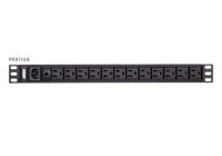 ATEN PE0112G-AT-G 19 inch Stekkerdoos voor patchkast 1 HE Apparaatcontactdoos C13 10A Overstroombeveiliging Zwart - thumbnail