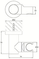 Ben badset met ronde handdouche (3 straalsoorten) geborsteld koper pvd - thumbnail