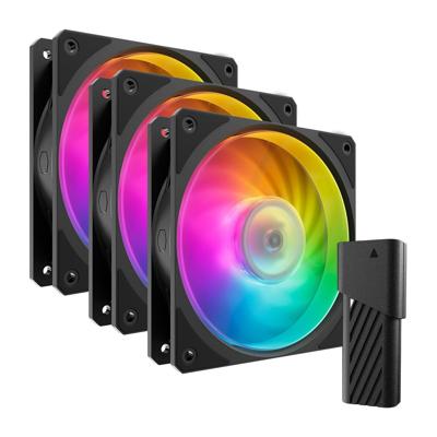 Cooler Master mobius 120p argb 120x120x25 case fans (zwart, 3 stuks, 120 x 120 x 25 mm, pwm)