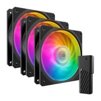 Cooler Master mobius 120p argb 120x120x25 case fans (zwart, 3 stuks, 120 x 120 x 25 mm, pwm) - thumbnail