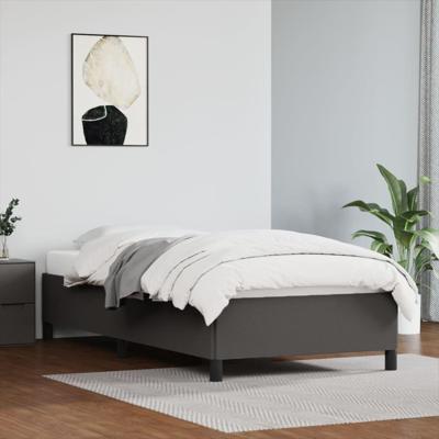 Bedframe kunstleer grijs 90x200 cm