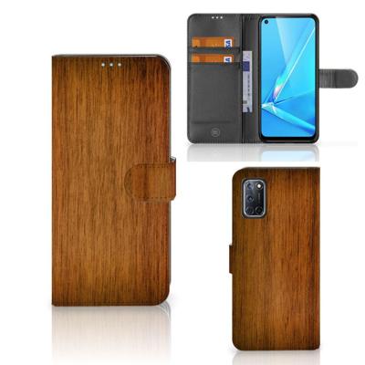 OPPO A72 | OPPO A52 | Book Style Case | Donker Hout
