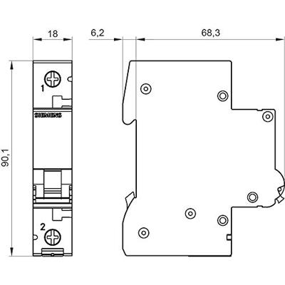 Siemens 5SL61047 5SL6104-7 Zekeringautomaat 4 A 400 V