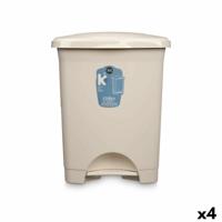 Pedaalemmer Beige Plastic 30 L (4 Stuks) - thumbnail