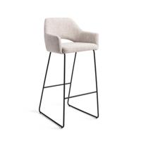 Jesper Home Barkruk 'Yanai' Slide Black, kleur Pigeon (zithoogte 75cm) - thumbnail