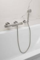 Ben Engraved Line thermostatische badkraan met watervaluitloop en gravering RVS-look - thumbnail