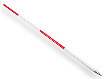 Jalonstok hout stalen punt 200cm boven rood