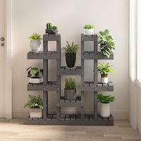 VidaXL Plantenstandaard grijs 104,5x25x109,5 cm massief grenenhout - thumbnail