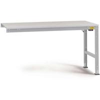Manuflex LU6043.9006 ESD ESD-werktafel universele standaard aanschuiftafel met rubber schijf, bxdxh = 1500 x 600 x 760-870 mm Aluminium-zilver - thumbnail