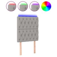 Hoofdbord LED 160x7x78/88 cm stof lichtgrijs - thumbnail