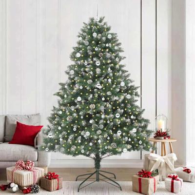Kunstkerstboom met 300 LED Groen 240 cm PVC en Plastic en Staal