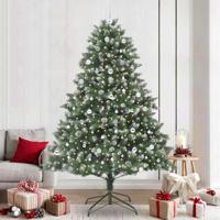 Kunstkerstboom met 300 LED Groen 240 cm PVC en Plastic en Staal - thumbnail