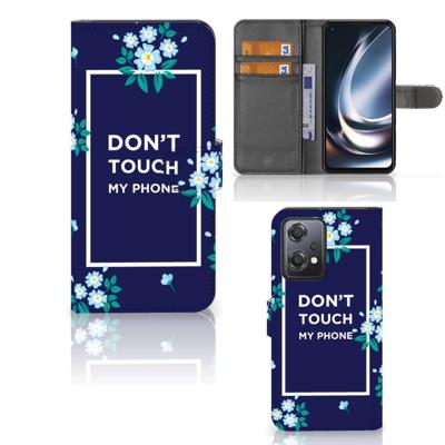OnePlus Nord CE 2 Lite Portemonnee Hoesje Flowers Blue DTMP OnePlus Nord CE 2 Lite Portemonnee Hoesje Flowers Blue DTMP