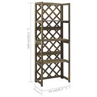 Latwerk met schappen 55x30x140 cm massief vurenhout grijs - thumbnail