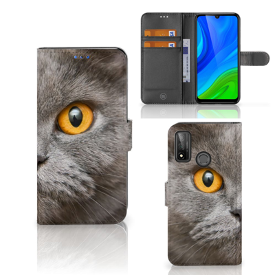 Telefoonhoesje | Met pasjeshouder | Huawei P Smart 2020 Britse Korthaar Telefoonhoesje | Met pasjeshouder | Huawei P Smart 2020 Britse Korthaar