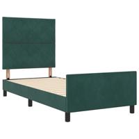 Bedframe met hoofdeinde Donkergroen 100 x 200 cm Fluweel - thumbnail