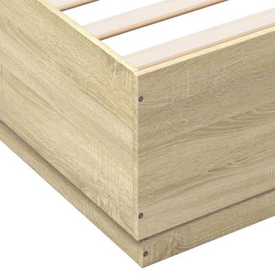 Bedframe met LED-verlichting sonoma eikenkleurig 150x200 cm