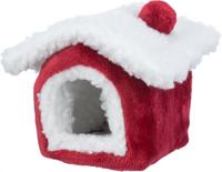 TRIXIE XMAS CUDDLY CAVE MUIS / HAMSTER ROOD / WIT - thumbnail