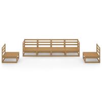 6-delige Loungeset massief grenenhout honingbruin - thumbnail