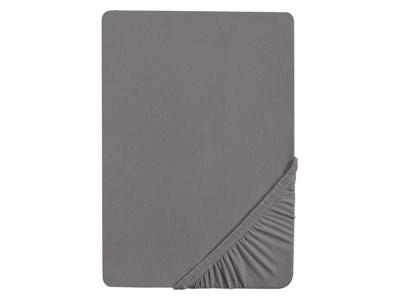 Biberna Jersey hoeslaken (Zilver/grijs, 180-200 x 200 cm)