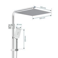 Regendouche Opbouwset Thermostatisch Schutte Ocean 3 Functies Glazen Planchet Chroom Antraciet Schütte - thumbnail