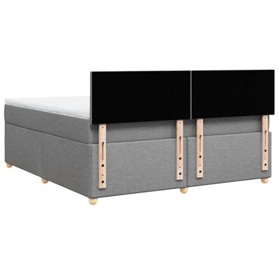 Boxspring met matras stof lichtgrijs 180x200 cm - thumbnail