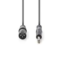 Nedis COTH15100GY30 Gebalanceerde Xlr-audiokabel Xlr 3-pins Male - 6,35 Mm Male 3,0 M Grijs - thumbnail