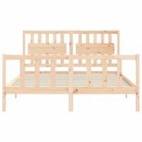 Bedframe met hoofdbord massief hout - thumbnail