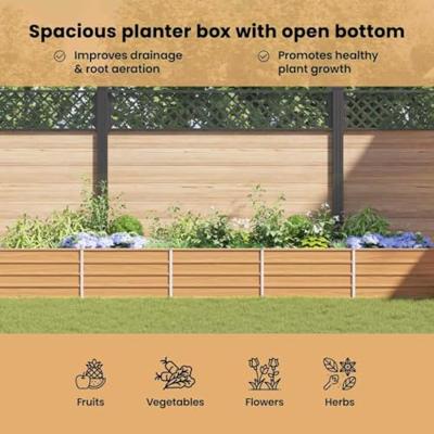 Verhoogde plantenbak Licht Bruin 480 x 80 x 45 cm