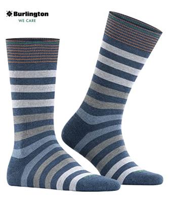 Burlington Blackpool Heren Sokken - Stripe - Hoge katoenen mannen sokken - 46 - Blauw - 46 - 46 - 46 - 46 - 46