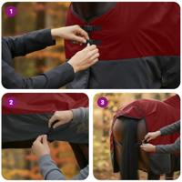 VidaXL Paardendeken donkergroen en zwart 145 cm polyester - thumbnail