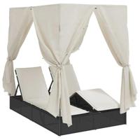 Dubbele ligbed Warmwit 205 x 129 x 200 cm poly rattan - thumbnail