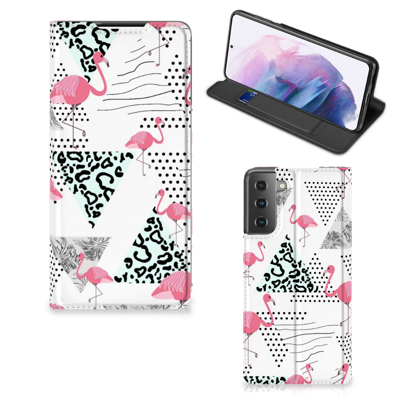 Samsung Galaxy S21 Plus Hoesje maken Flamingo Triangle Samsung Galaxy S21 Plus Hoesje maken Flamingo Triangle