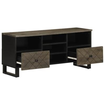 Tv-meubel 100x33x46 cm massief mangohout zwart Tv-meubel 100x33x46 cm massief mangohout zwart